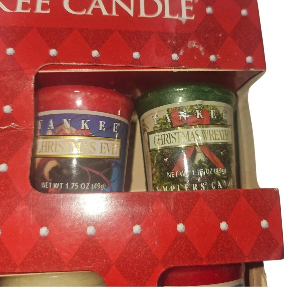 Yankee Candle Holiday Votive Gift Set 5 Candles & 1 Holder 2006 Vintage NEW